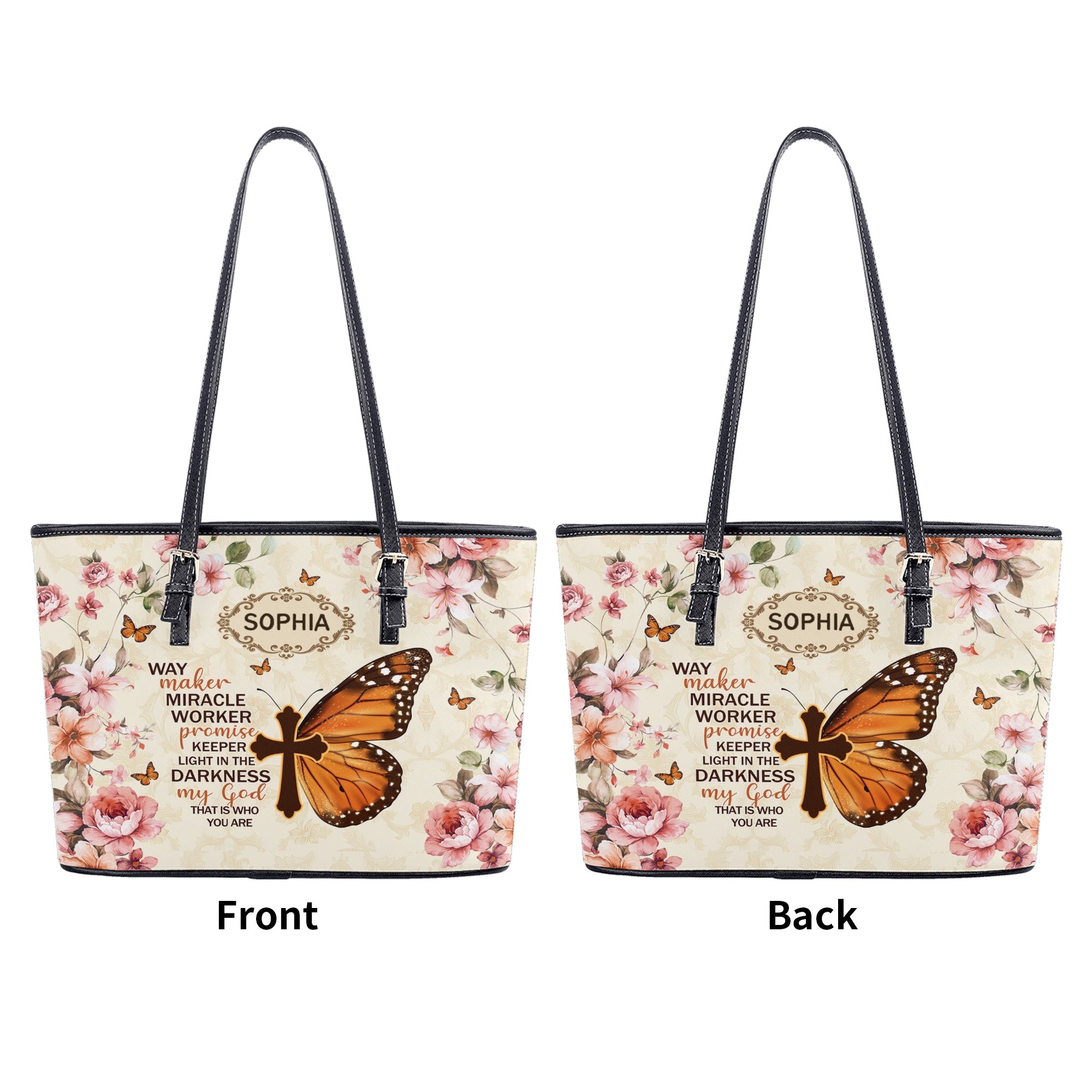 Way Maker Miracle Worker Promise Leather Bag, Personalized Leather Bag With Bible Verse. BLAF13